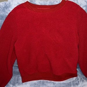 Abercrombie & Fitch red Sherpa sweater